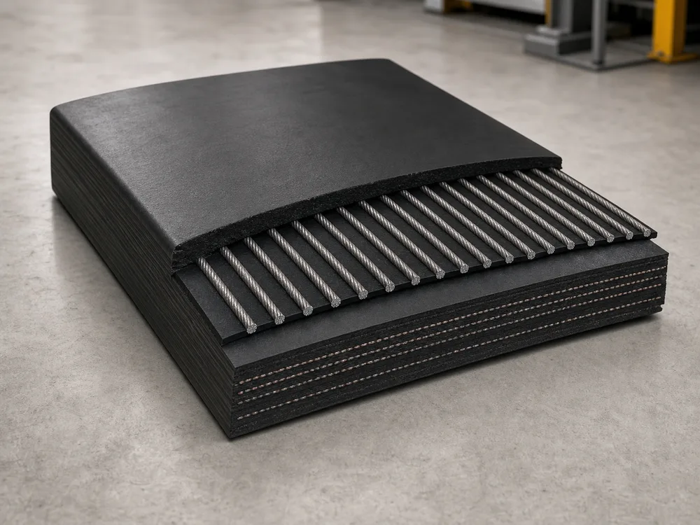 Representative anti-tear conveyor belt render