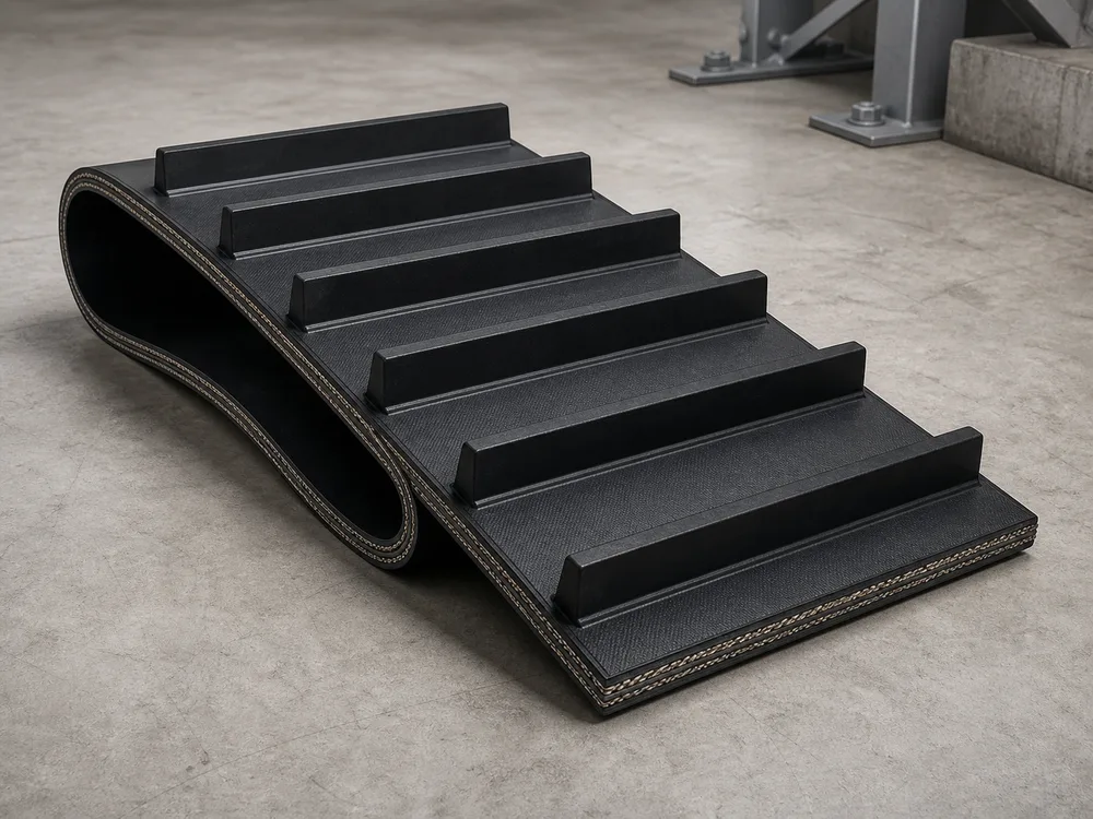 Representative cleated conveyor belt render
