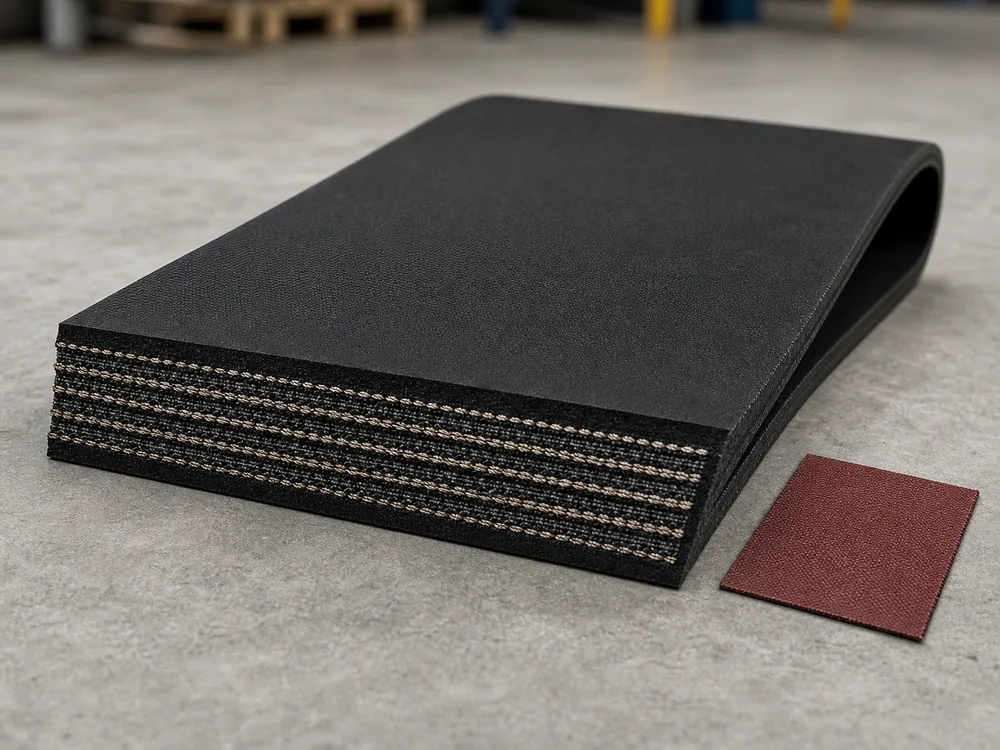 Representative flame resistant fabric conveyor belt render