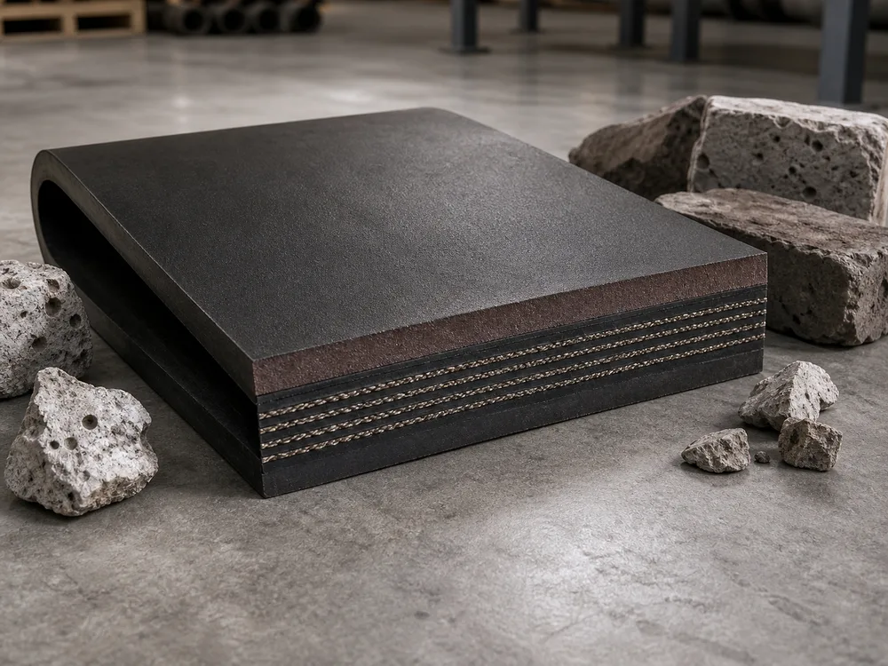 Representative heat resistant conveyor belt render