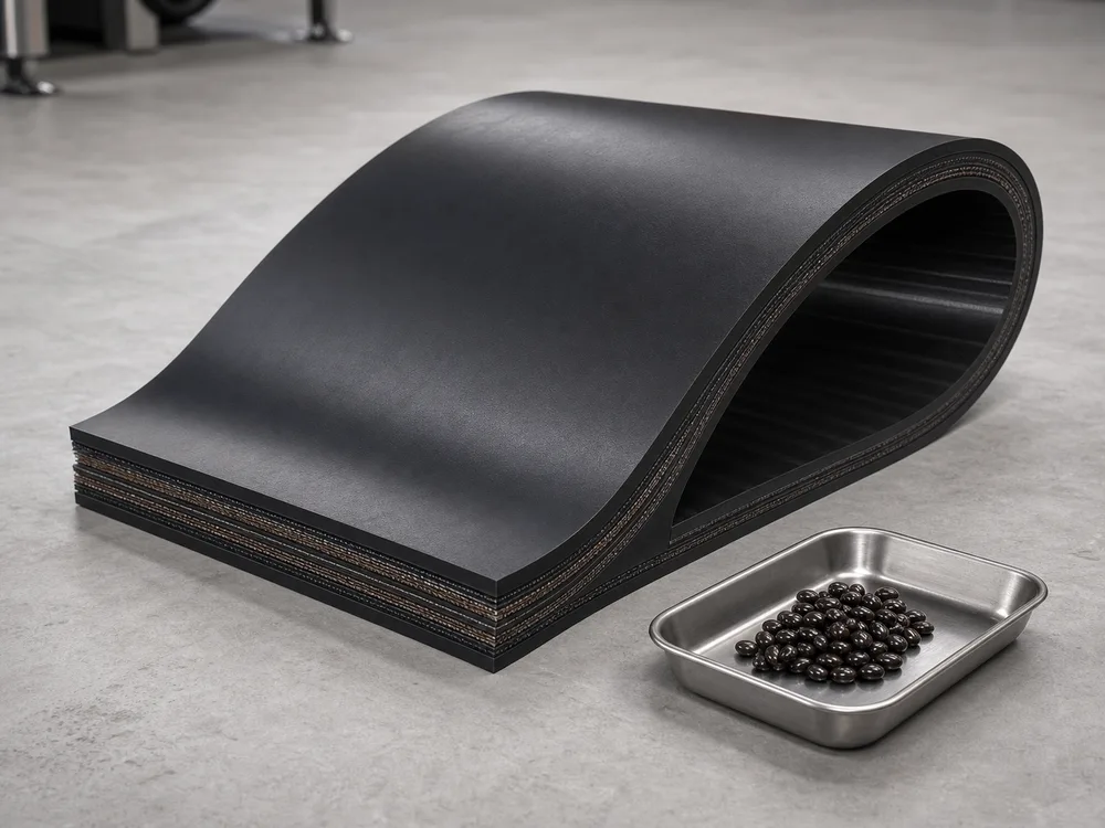 Representative oil resistant conveyor belt render