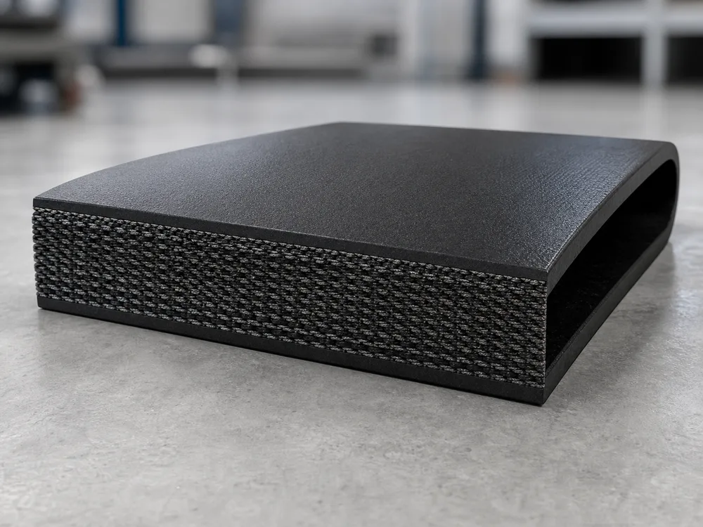 Representative solid woven conveyor belt render