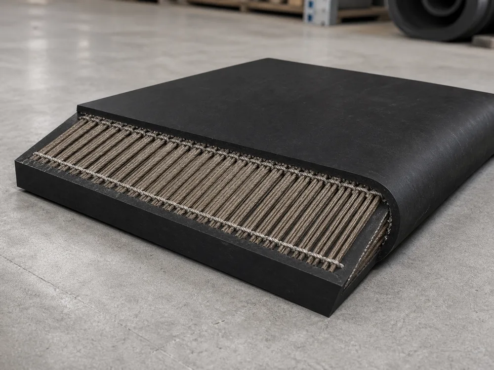 Representative straight warp conveyor belt render
